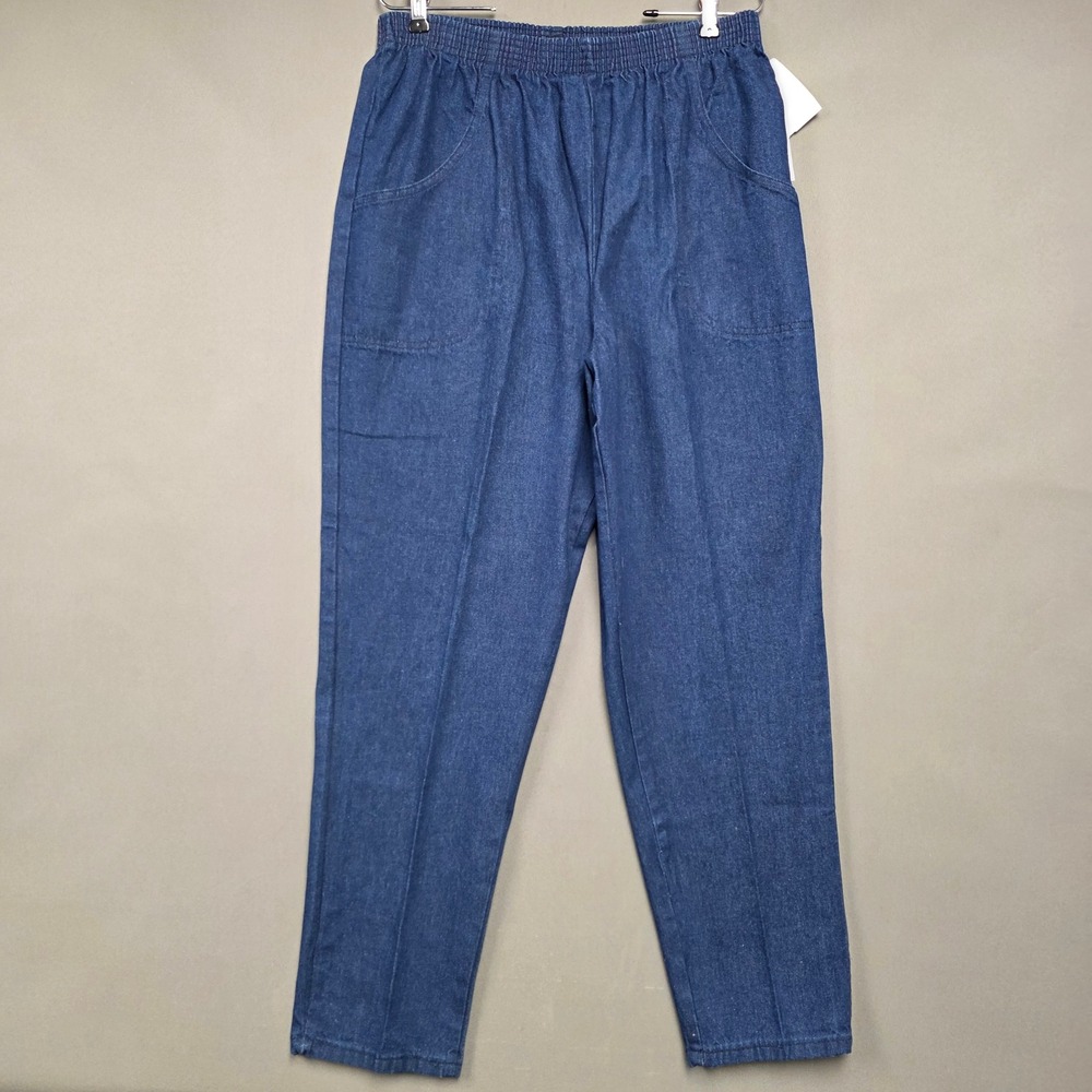 Cascade Blues Vintage High Waisted Elastic Waist Denim Jeans Indigo 16 Short USA